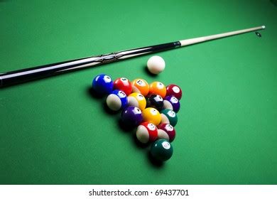 Pool Game Balls Against Green Stock Photo (Edit Now) 69437713