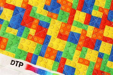 Quilted Vivid Lego Block Patterned Fabric sewing Quilting made | Fabric patterns, Quilts ...