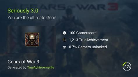 Seriously 3.0 achievement in Gears of War 3