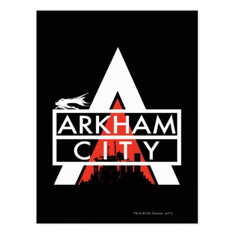 Arkham City Logo White Postcard | Zazzle