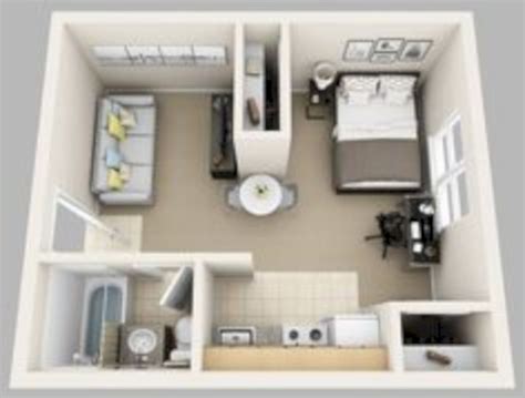 40 Stylish Studio Apartment Floor Plans Ideas - ROUNDECOR | Apartment layout, Studio apartment ...