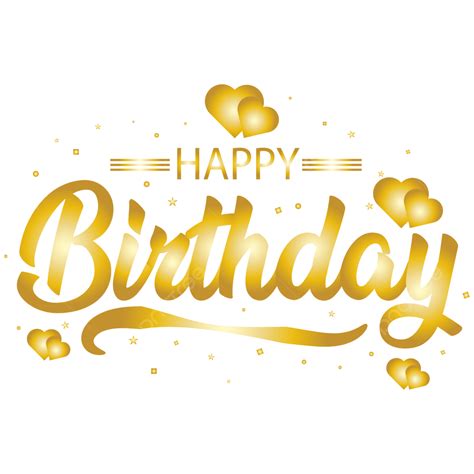 Happy Birthday Golden Text, Happy Birthday, Birthday, Birthday Golden Text PNG and Vector with ...