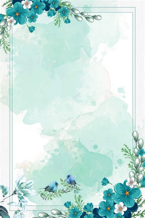 Free download chinese style watercolor blue flowers border background ...