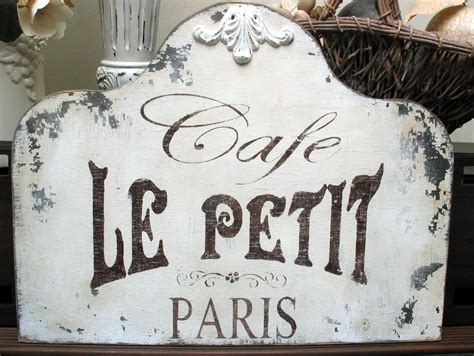 shabby signs Cafe French Paris Chippy vintage chic by SignsByDiane