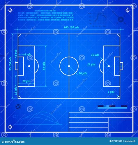 Classic Soccer of Football Pitch Measurements Stock Vector ...