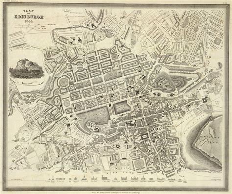 Old Edinburgh Map, Edinburgh Map, Map of Edinburgh, Vintage Map of Edinburgh, United Kingdom Map ...