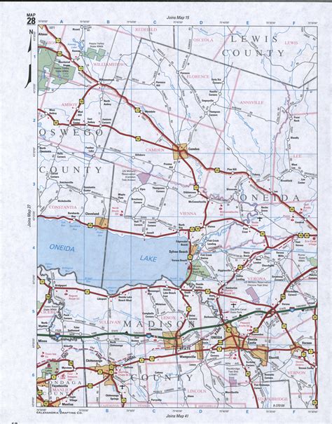 Map of Oneida County, New York state. Detailed image map of Oneida