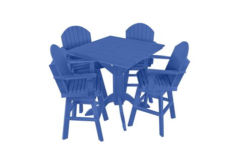 Counter Height Patio Table & Chairs Set | Burns Blue — American Patio Designs