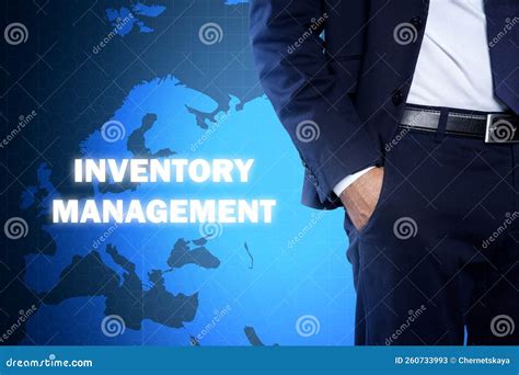 Closeup View of Man on Color Background. Inventory Management Stock Image - Image of interface ...