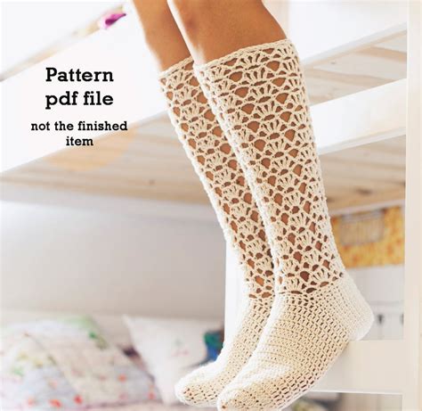 Crochet PATTERN Ladies Lace Socks english Only - Etsy