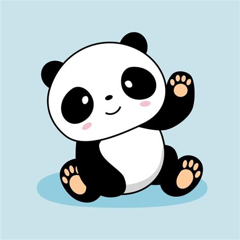 dibujos animados de panda lindo decir hola ilustración de animales ...