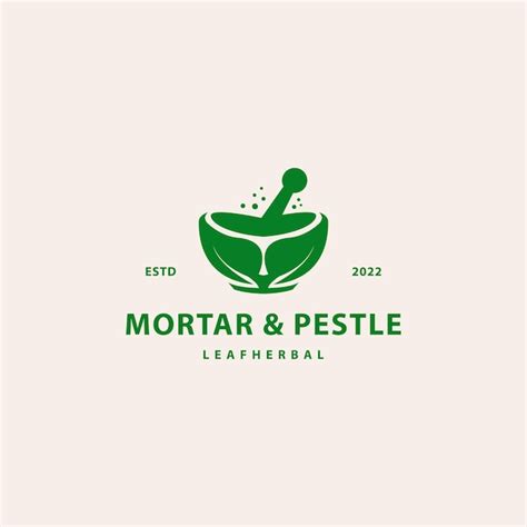 Premium Vector | Vintage leaf bowl mortar and pestle logo design hipster vector illustration