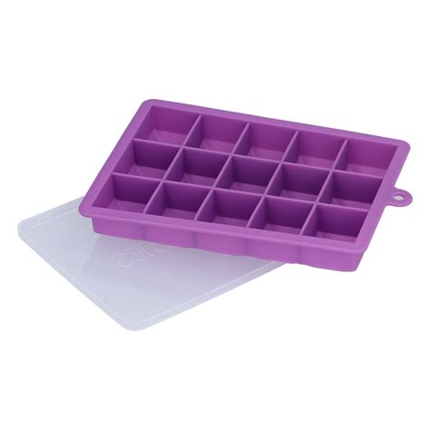 15 Grid Silicone Ice Cube Mold with Lid Rectangular DIY Ice Cube Tray ...