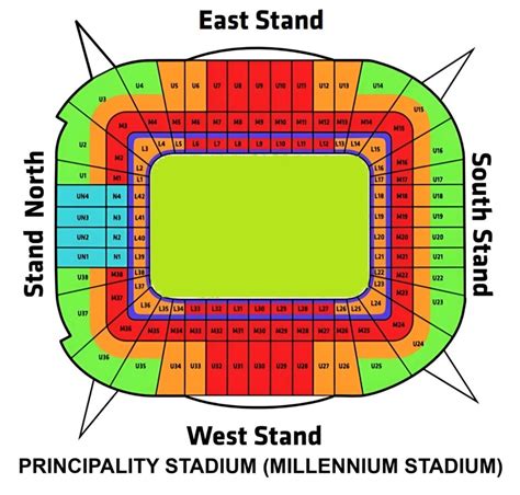 Principality Stadium Seating Chart with Rows and Seat Numbers 2024