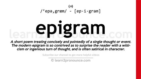 Pronunciation of Epigram | Definition of Epigram - YouTube