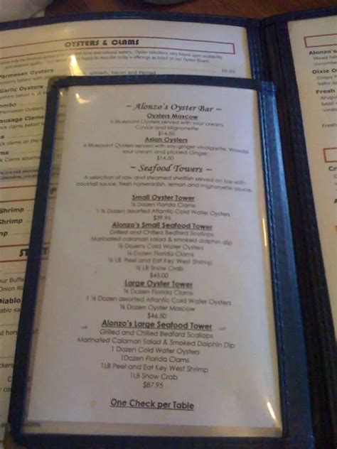 Alonzo's Oyster Bar Menu, Menu for Alonzo's Oyster Bar, Key West ...