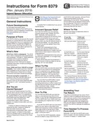 Instructions for IRS Form 8379 - Injured Spouse Allocation Download Printable PDF | Templateroller