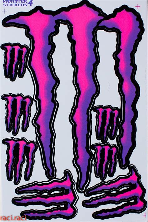 Pink Purple Monster Energy Claws Sticker Decal Supercross Motocross Bike ATV BMX Racing ...