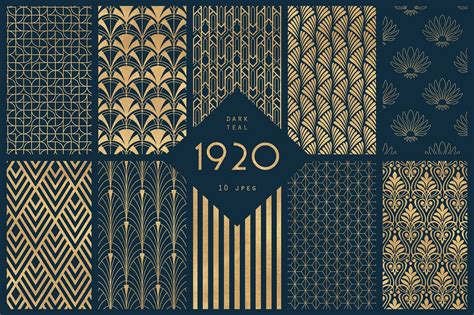 1920 Art Deco Seamless Patterns | Art deco patterns, Art deco wallpaper ...