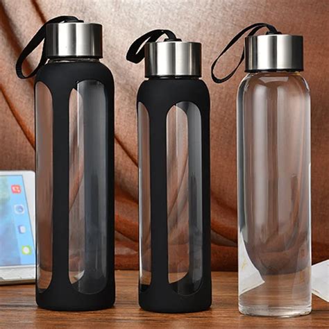 Bpa Free Sport Glass Water Bottle With Silicone Sleeve - Buy Custom Glass Water Bottle ...