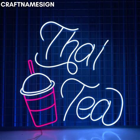 Open Thai Milk Tea Shop Neon Sign - Craft Name Sign