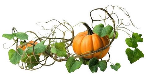 Premium AI Image | A pumpkin with leaves and vines on it