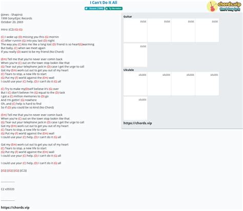 Chord: I Can't Do It All - Ty Herndon - tab, song lyric, sheet, guitar ...