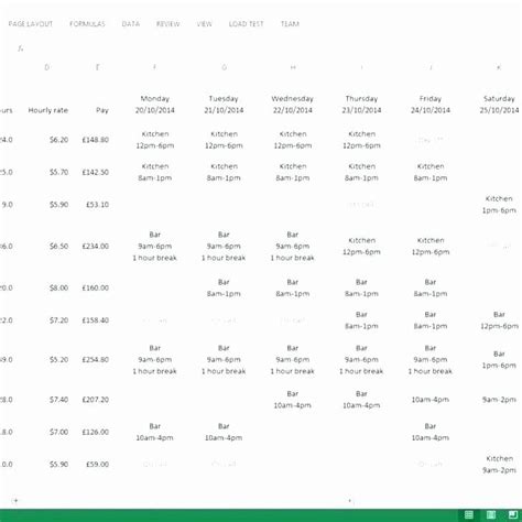 Restaurant Work Schedule Template Beautiful Restaurant Employee ...