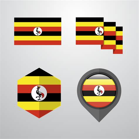 Uganda flag design set vector 14084292 Vector Art at Vecteezy