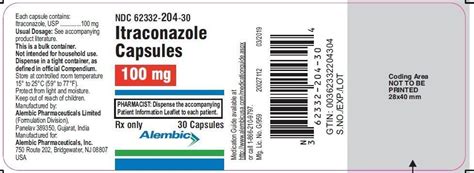 Itraconazole - FDA prescribing information, side effects and uses