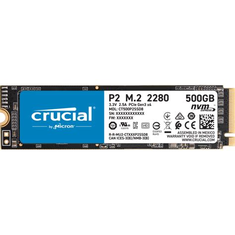 DISCO SSD CRUCIAL 500GB P2 M.2 2280 NVME 2300MB/S PCIE