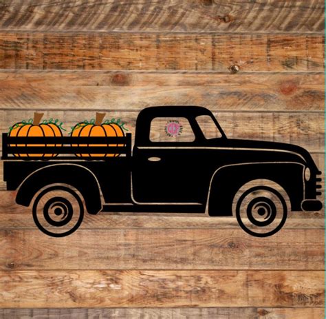 Fall Pumpkin Truck SVG Vintage Truck Red Truck Pumpkins - Etsy