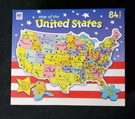 Map of the United States ~ 84 Pc Jigsaw Puzzle ~ State Shaped Pieces ~MB Puzzle | eBay