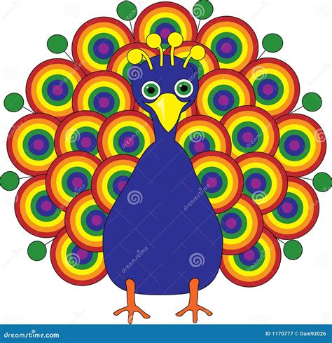 Rainbow Peacock stock illustration. Illustration of color - 1170777