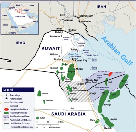 This is a map of oil and gas fields near Kuwait and Northeastern KSA ...