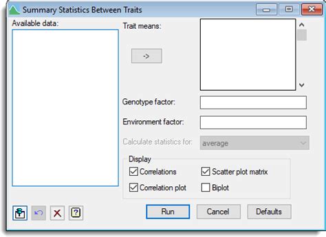 Summary Statistics Between Traits • Genstat Knowledge Base 2023