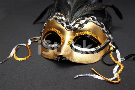 Gold and Black Mardi Gras Mask With Feathers Stock Photos - FreeImages.com