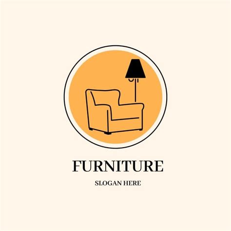 Free Cream Furniture Armchair Logo template to customize