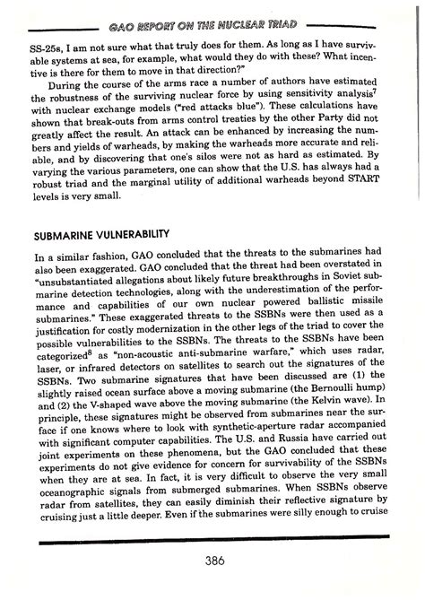 US GAO Report on the nuclear triad, Submarine Vulnerability. - Nuclear Information Service