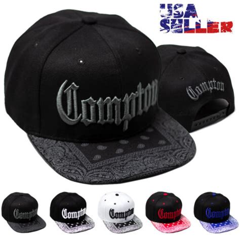 COMPTON Embroidered Baseball Cap Bandana Snapback Hat Adjustable Flat ...