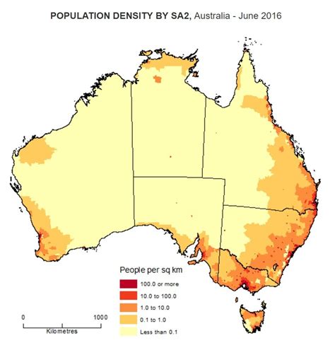 This map shows population density across Australia | Business Insider