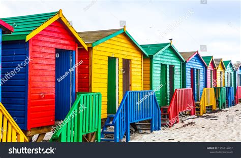 Colourful Beach Houses Cape Town South Stock Photo 1355612807 ...