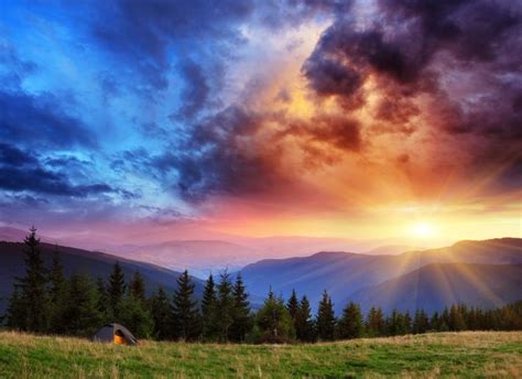 #751598 4K, 5K, Scenery, Mountains, Sky, Sunrises and sunsets, Grass, Spruce - Rare Gallery HD ...