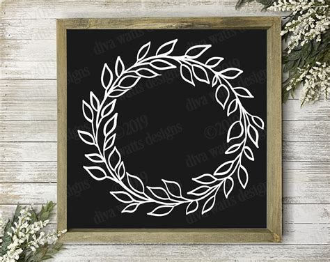 SVG Clipart Farmhouse Wreath DXF PNG Jpg Eps Instant | Etsy