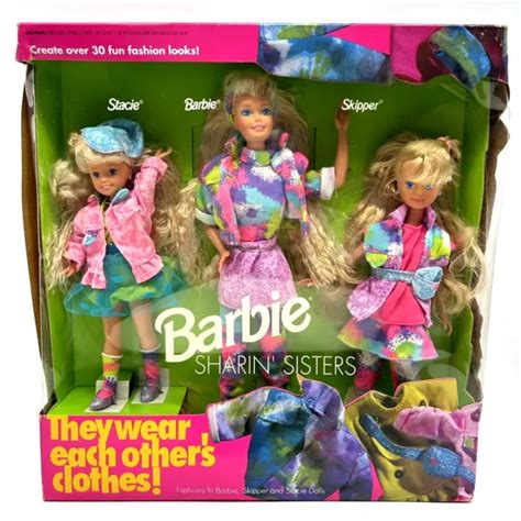 1991 BARBIE SHARIN' Sisters Doll Set Nrfb Stacie Barbie Skipper 5716 $89.95 - PicClick