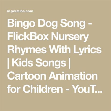 Bingo Dog Song - FlickBox Nursery Rhymes With Lyrics | Kids Songs | Cartoon Animation for ...
