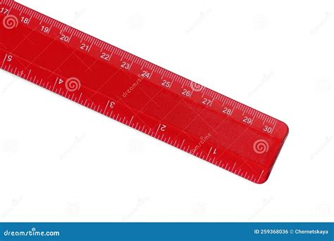 Ruler with Measuring Length Markings in Centimeters Isolated on White, Top View Stock Photo ...