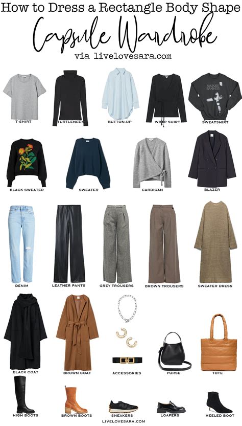 How to Dress a Rectangle Body Shape Capsule Wardrobe-livelovesara ...