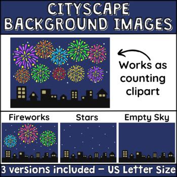 Fireworks Clipart and Cityscape Backgrounds by Bitesize Creatives Clipart