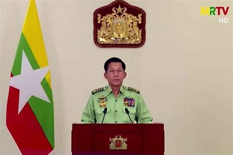 MYANMAR: JUNTA LEADER ADDRESSES NATION AS PROTESTS INTENSIFY